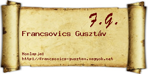 Francsovics Gusztáv névjegykártya