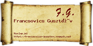 Francsovics Gusztáv névjegykártya